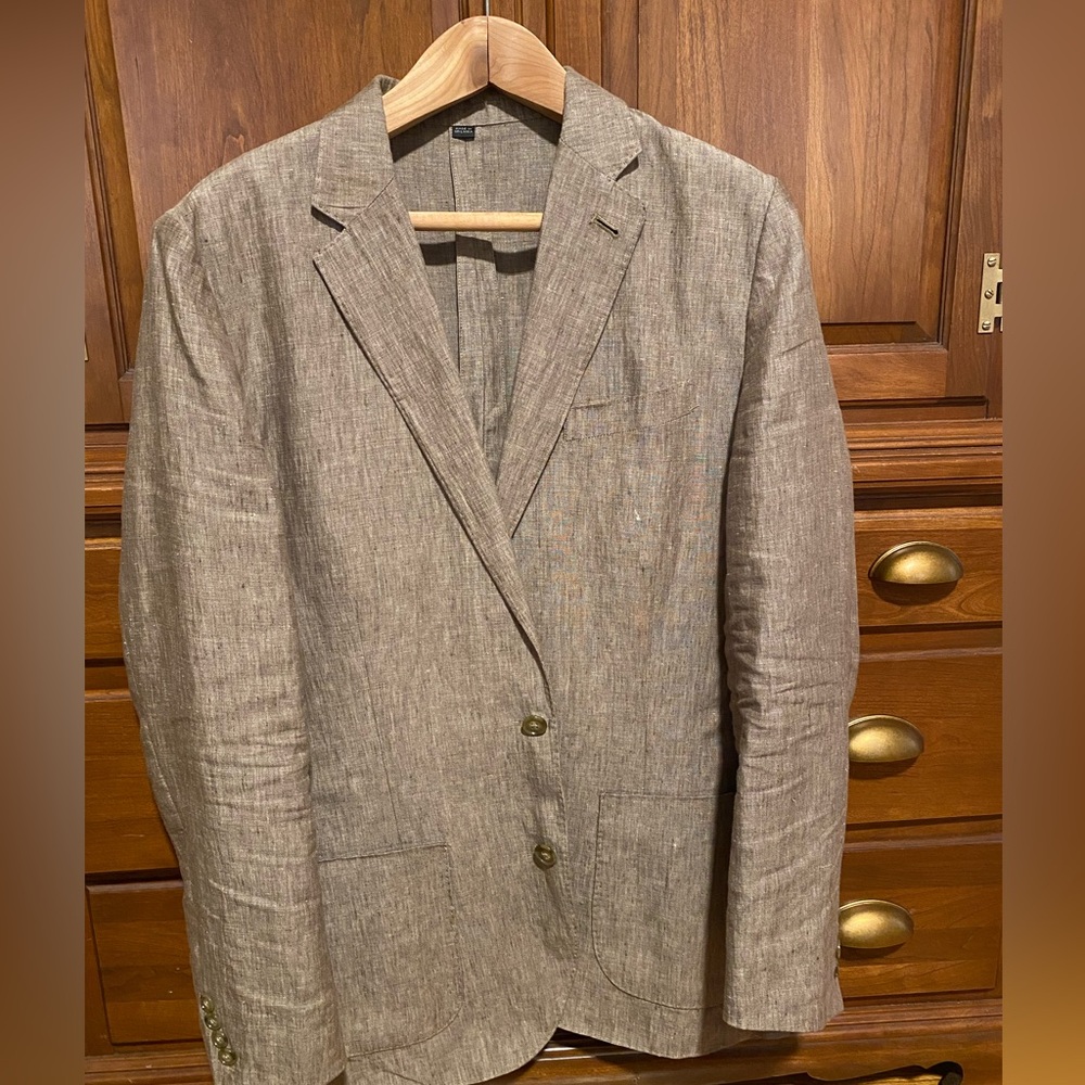 J Crew Ludlow linen blazer unlined 40L